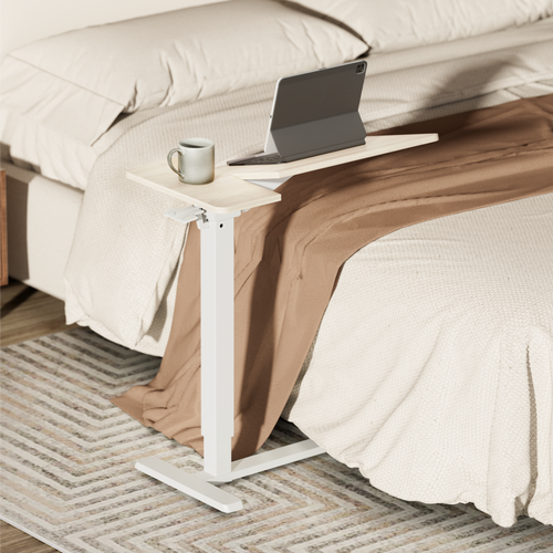 שולחן צד מתכוונן צבע שחור מט ושחור עמידה ישיבה עם גלגלים נסתרים כולל כיוון גובה Lumi Brateck FMT02-3 לומי שולחן סטנד אישי למחשב נייד 90902-807-89