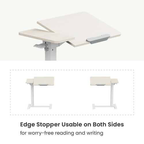 שולחן צד מתכוונן צבע שחור מט ושחור עמידה ישיבה עם גלגלים נסתרים כולל כיוון גובה Lumi Brateck FMT02-3 לומי שולחן סטנד אישי למחשב נייד 90902-807-89