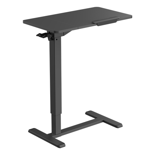 שולחן צד מתכוונן צבע שחור מט ושחור עמידה ישיבה עם גלגלים נסתרים כולל כיוון גובה Lumi Brateck FMT02-3 לומי שולחן סטנד אישי למחשב נייד 90902-807-89
