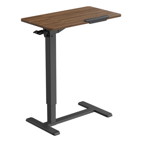 שולחן צד מתכוונן צבע שחור מט ושחור עמידה ישיבה עם גלגלים נסתרים כולל כיוון גובה Lumi Brateck FMT02-3 לומי שולחן סטנד אישי למחשב נייד 90902-807-89