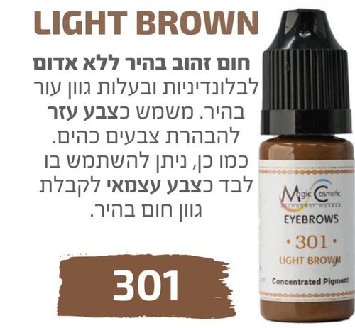 צבע פיגמנט איפור קבוע לגבות  פודרה והצללה LIGHT BROWN 301