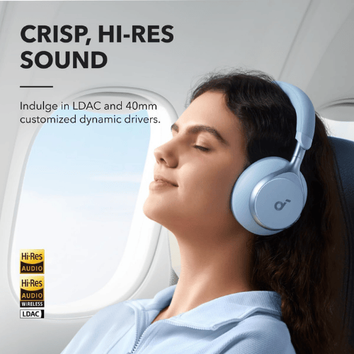 אוזניות קשת אלחוטיות תכלת Anker Soundcore Space One A3035