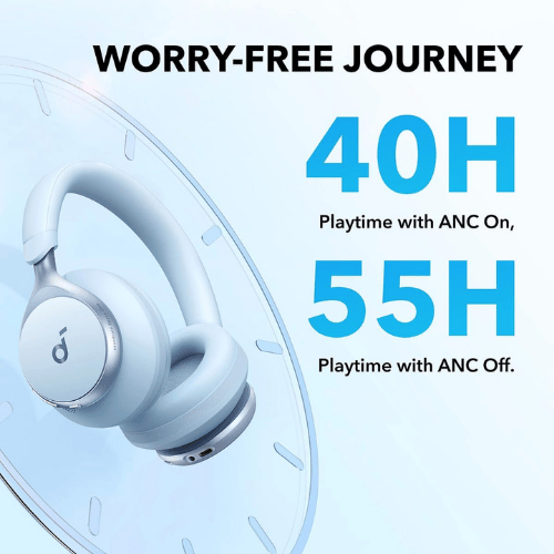 אוזניות קשת אלחוטיות תכלת Anker Soundcore Space One A3035
