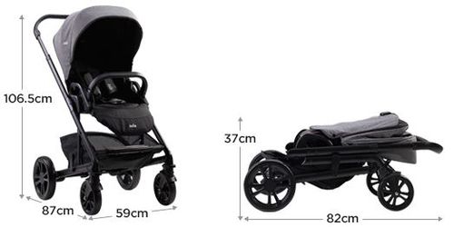 סט עגלת תינוק משולבת כרום Chrome - שחור/אפור ואפור/בז'