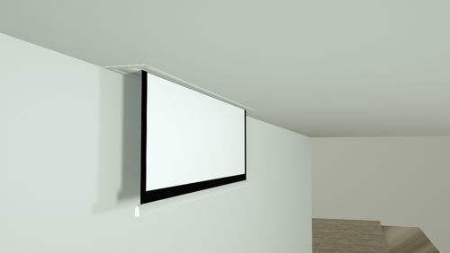 מסך הקרנה אינטגרלי חשמלי נסתר מותחנים LUXI Inceeling Tensioned 244X137