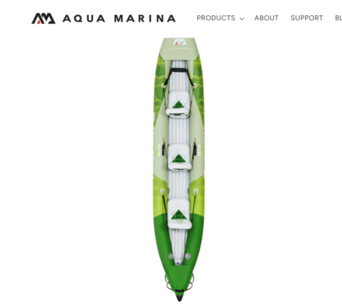 קיאק מתנפח לשלושה אנשים עם שלושה משוטים AQUA MARINA Betta BE-475