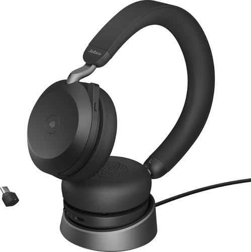  אוזניות אלחוטיות Jabra Evolve2 75 Link380c MS Stereo Stand Black