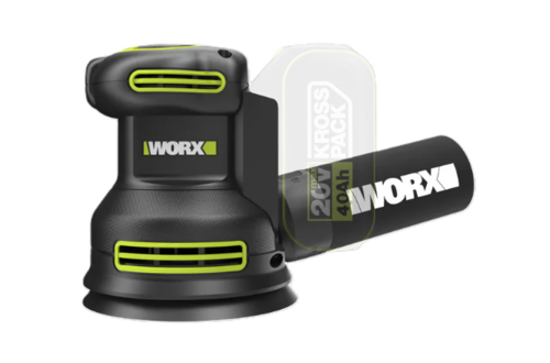 מרסס צבע נטען 20V WORX Brussels + מלטשת נטענת 5'' 20V  [ סוללה 20 וולט 2 אמפר+ מטען ]