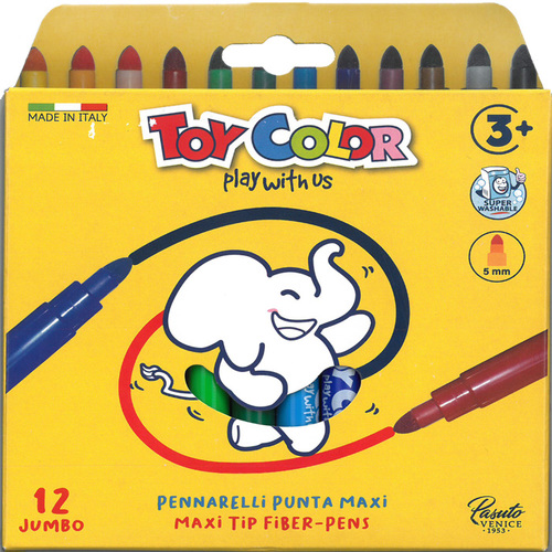 מארז 12 טושים ג'מבו TOY COLOR