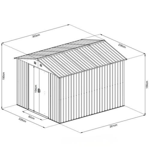 מחסן מתכת דגם Garden Top 2.36X3.03 YX108