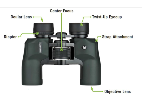 משקפת וורטקס קטנה וקלה  Vortex Optics Raptor 8.5X32