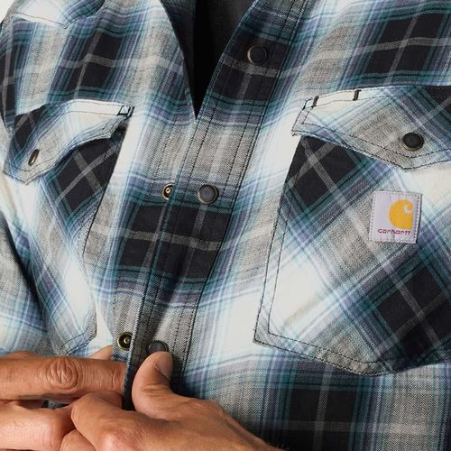 חולצה משובצת מונטנה Rugged Flex® עם צמדנים - Outline