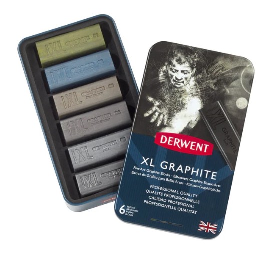 גרפיט צבעוני, 6 יח DERWENT XL GRAPHITE