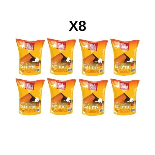 מארז 8 שקיות חול קריסטל סולו לחתולים
