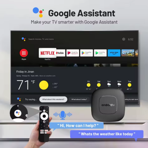  סטרימר חכם אנדרואיד TV BOX Android14 smart כולל שלט דגם T128GB
