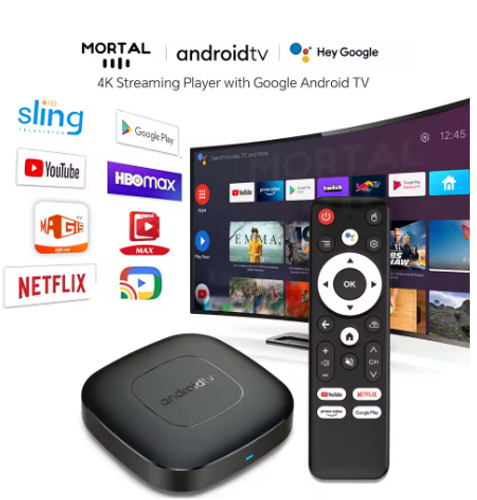  סטרימר חכם אנדרואיד TV BOX Android14 smart כולל שלט דגם T128GB