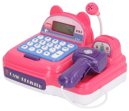 קופה רושמת עם מחשבון אמיתי, צלילים, ברקוד, מגירת כסף ומגוון אביזרים