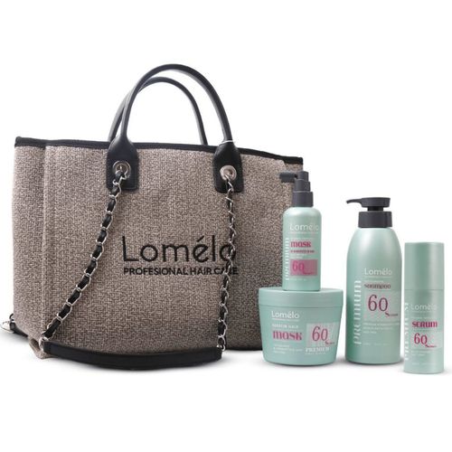 תיק מהודר פרימיום לשיער מוחלק וצבוע LOME`LO שמפו+ מסכה + סרום+ מסכה ללא שטיפה לומלו 