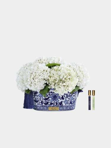 עציץ CHINOISERIE HYDRANGEAS בינוני כחול