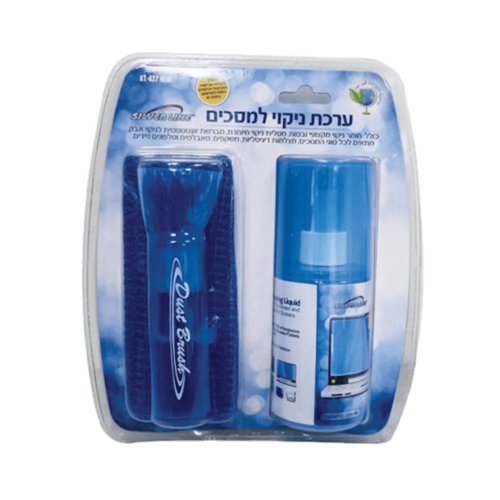 ערכת ניקוי למסך כולל מברשת ומטלית