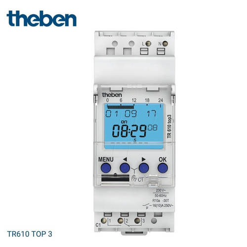 שעון שבת דיגיטלי ללוח תבן גרמניה שבועי יומי Theben TR610 TOP3