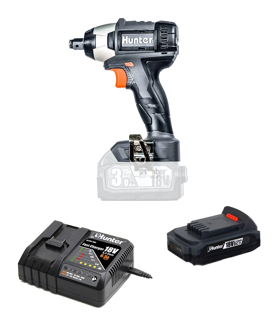 מפתח אימפקט נטען "1/2 BrushLess 18V + סוללה 4.0AH 100314-005