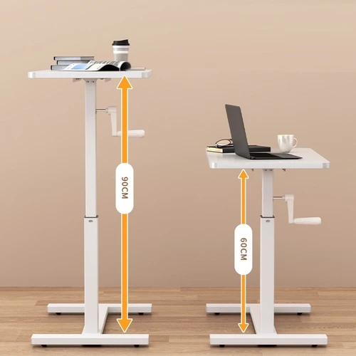 שולחן מחשב מתכוונן לעמידה עם גלגלים נסתרים | שולחן אחות אילמת מתכוונן