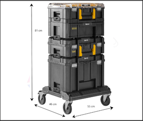 ארגזי כלים מקצועיים STANLEY FATMAX TSTAK – עמדת אחסון ניידת עם 4 קומות