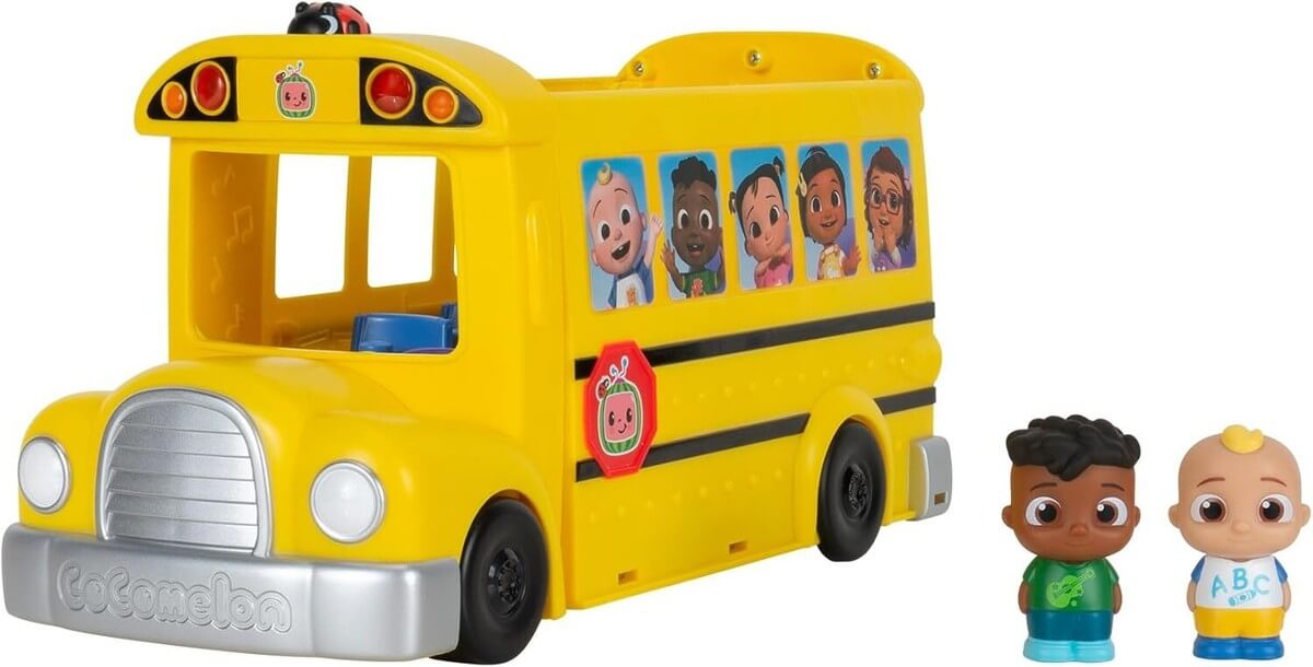 אוטובוס בית ספר צהוב 2 ב 1 נפתח ומנגן קוקומלון