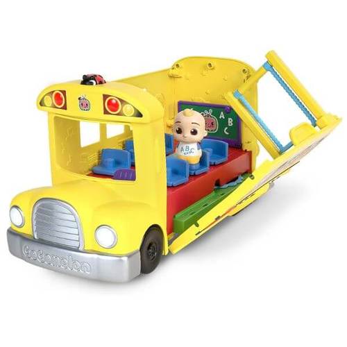 אוטובוס בית ספר צהוב 2 ב 1 נפתח ומנגן קוקומלון