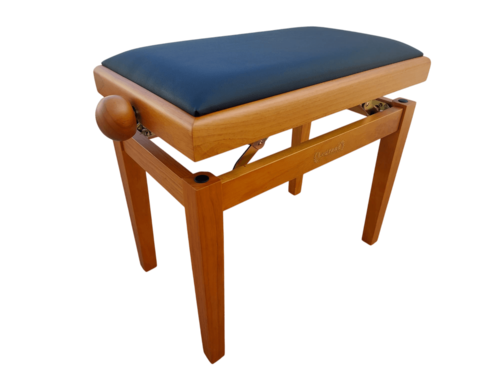 כסא פסנתר מתכוונן בצבע עץ טבעי מט עם טופ שחור דמוי עור PB18 מבית Legrand