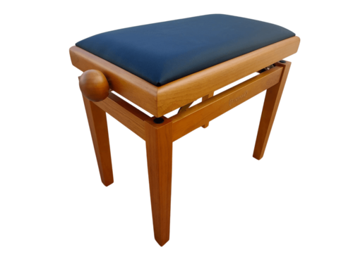 כסא פסנתר מתכוונן בצבע עץ טבעי מט עם טופ שחור דמוי עור PB18 מבית Legrand