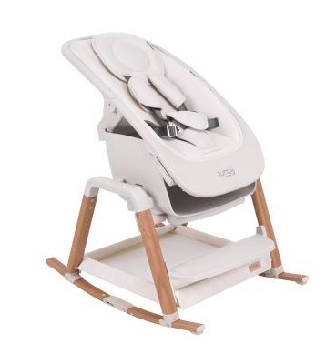 כיסא אוכל כולל טרמפולינה מגיל לידה Tutti bambini NOVA צבע אגוז סקנדינבי