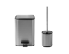 סט שירותים נירוסטה מוברשת Cube 5L