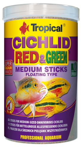 במבה ציקליד רד אנד גרין מדיום 1000 מ”ל Tropical Cichlid RED & GREEN Medium