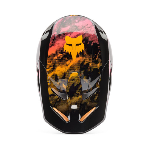 קסדת פוקס שחור / כתום - FOX V1 KAIROS V26