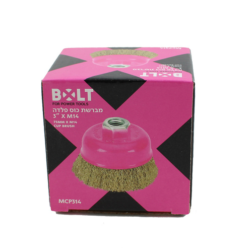 מברשת כוס פלדה מקצועית BOLT MCP314 3X M14