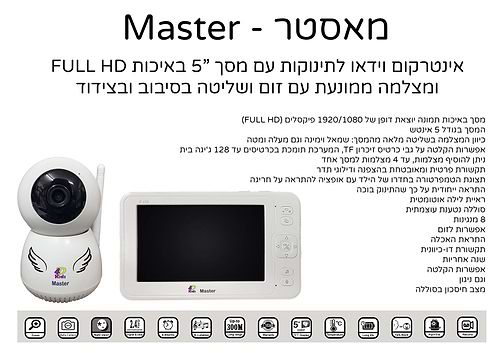 אינטרקום וידאו מפואר במעגל סגור ומאובטח לתינוקות - Master 