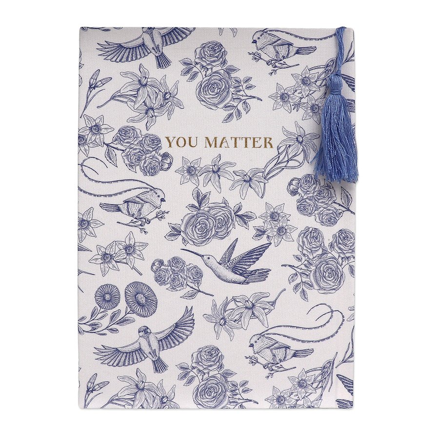 מחברת A5 כריכה קשה בד-  YOU MATTER כחול