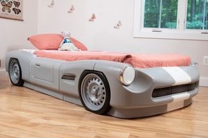 מיטת מעבר / נוער מעוצבת עם פנסי LED מאירים - אפור