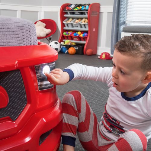 מיטת ילדים / נוער מעוצבת Turbocharged Twin Truck Bed עם מגירת אחסון ופנסי LED מאירים