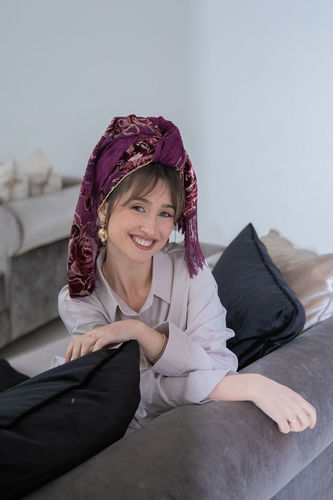 לונג משולב אופיר - קטיפה צרובה