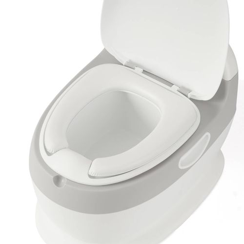 סיר גמילה בצורת אסלה עם קולות הורדת מים - תכלת