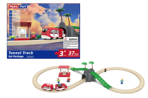 ערכת רכבת עץ חשמלית 37 חלקים 