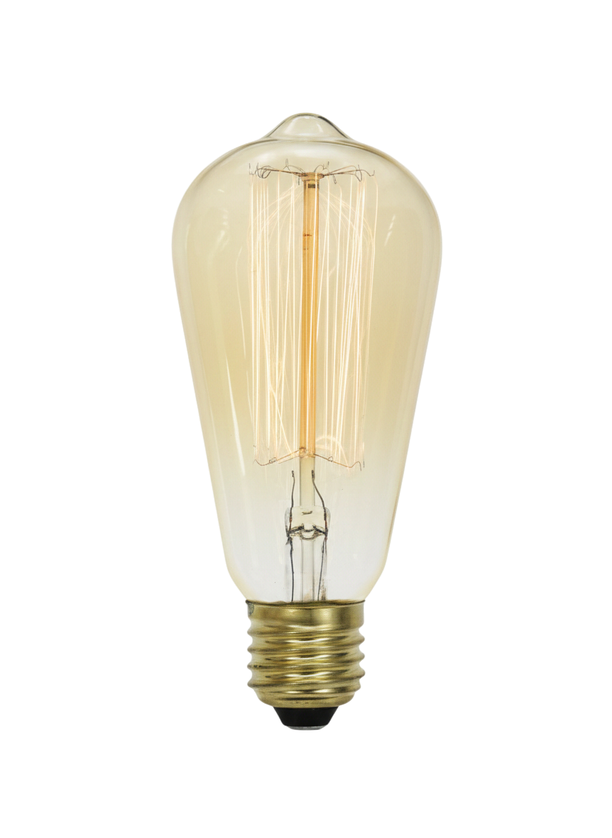 נורת להט פחם אגסי 60W אור חם E27