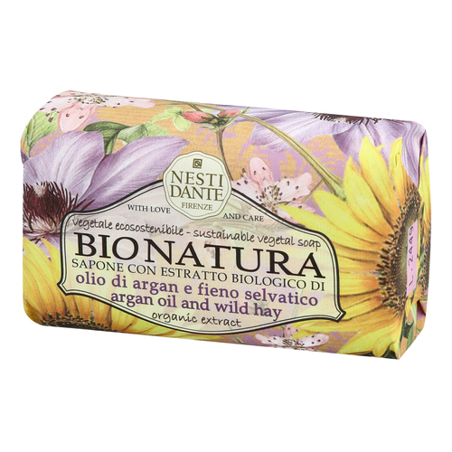 סבון מוצק Bio Natura שמן ארגן וחציר בר אורגניים - נסטי