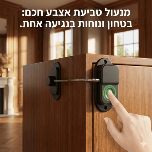 מנעול ביומטרי חכם לארונות ומקררים – פתיחה בטביעת אצבע