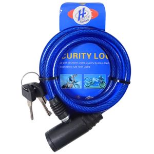 מנעול ספירלה כבל איכותי וחזק עם 2 מפתחות לנעילת אופנועים ואופניים 8X100 ס"מ
