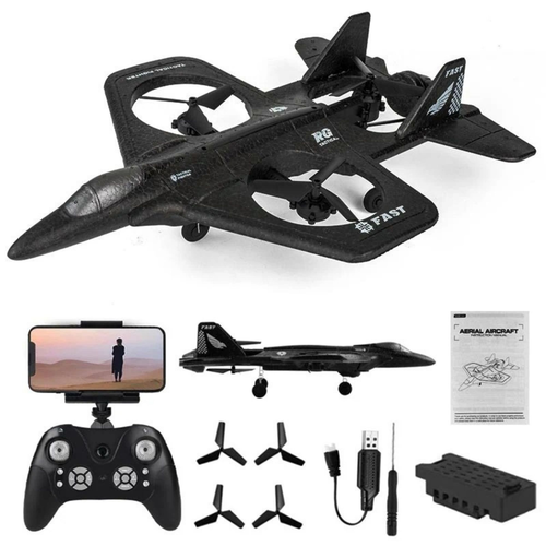 רחפן WIFI נטען בעיצוב מטוס קרב SKY-SCANNER עם תאורה, מצלמה ושלושה מדחפים מוגנים 4