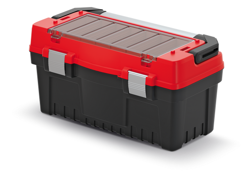 ארגז כלים EVO TOOLBOX 55 דגם KEVA5530SAL מבית Kistenberg עם ארגונית גדולה, 6 מפרידים נשלפים, ידית אלומיניום ומגש ביטים לאחסון מסודר של כלים מקצועיים